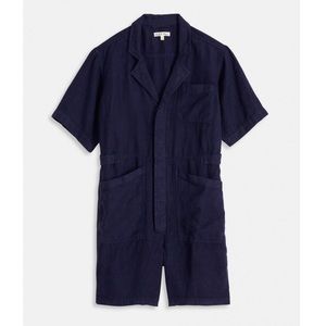 Alex Mill Standard Short Linen Navy Jumpsuit Size XL